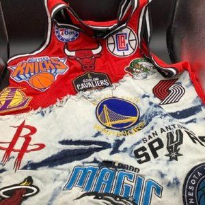 New In Bag  Vintage Men's NBA Heritage American UNK Authentic Logo Jersey "HOT!"